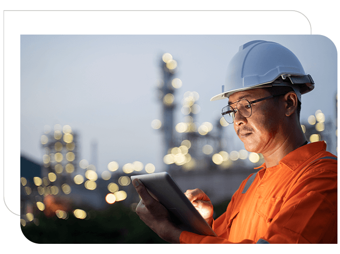 A man watching tablet