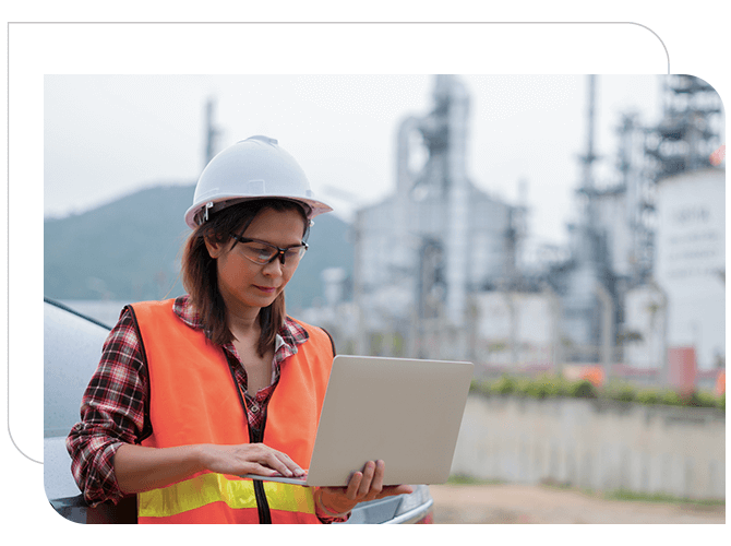 A civil Engineer is working in the laptop