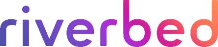 riverbed logo in purple pink words